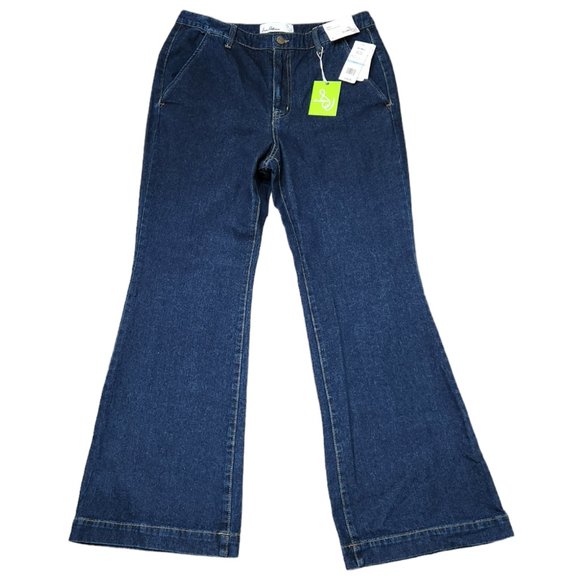 NWT Sam Edelman Women's Bay Blue High Rise Flared-Leg Trouser Jeans 31 - Picture 4 of 10